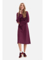 B308 Rib knit midi dress - plum