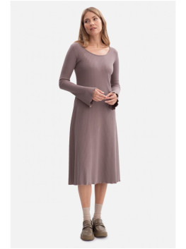 B308 Rib knit midi dress - cocoa