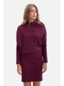 B309 Rib knit blouson dress - plum