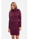 B309 Rib knit blouson dress - plum