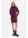 B309 Rib knit blouson dress - plum