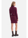 B309 Rib knit blouson dress - plum