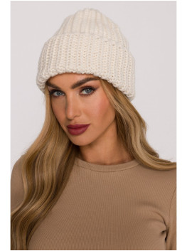 M895 Ribbed beanie - ecru