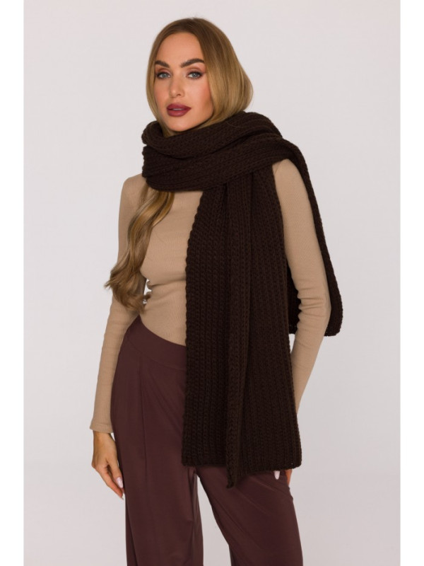 M896 Ribbed scarf - brown