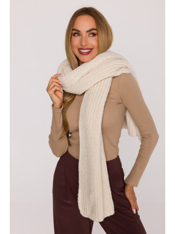 M896 Ribbed scarf - ecru