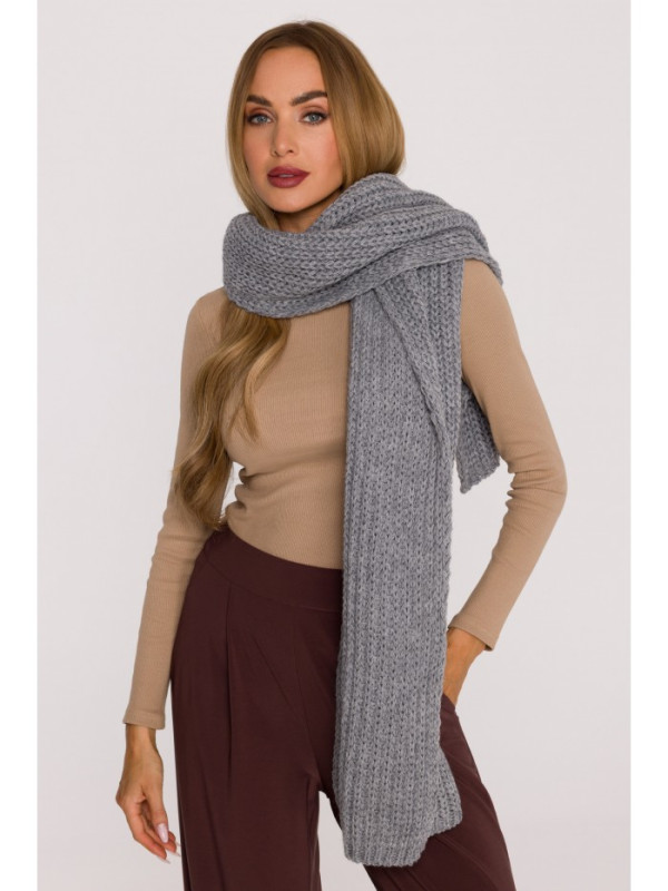 M896 Ribbed scarf - grey