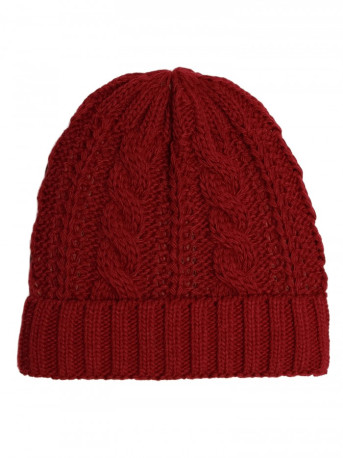 M897 Cable knit beanie - maroon