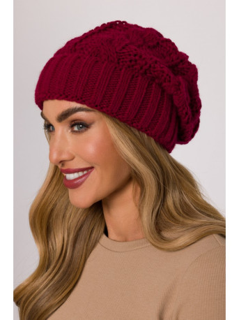 M897 Cable knit beanie - maroon