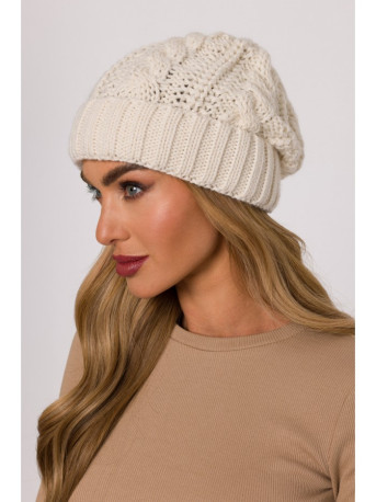 M897 Cable knit beanie - ecru