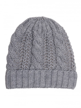 M897 Cable knit beanie - szary