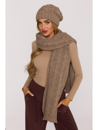 M898 Cable knit scarf - beige