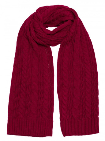 M898 Cable knit scarf - maroon