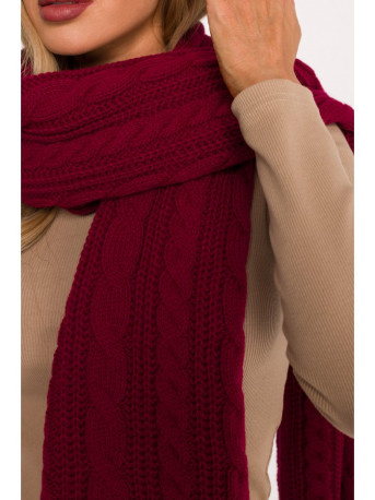 M898 Cable knit scarf - maroon