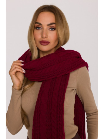 M898 Cable knit scarf - maroon