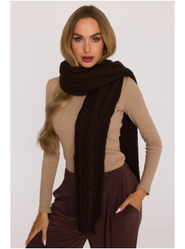M898 Cable knit scarf - brown