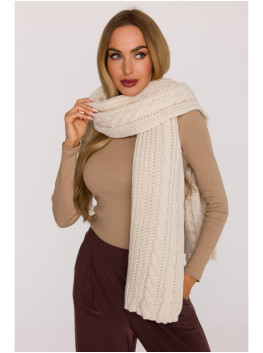 M898 Cable knit scarf - ecru