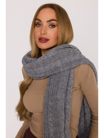M898 Cable knit scarf - grey