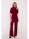 S421 Jumpsuit with a tie bow - maroon