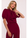 S421 Jumpsuit with a tie bow - maroon