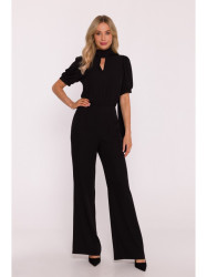 S421 Jumpsuit with a tie bow - black