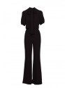 S421 Jumpsuit with a tie bow - black