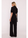 S421 Jumpsuit with a tie bow - black