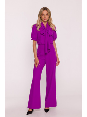 S421 Jumpsuit with a tie bow - lavender