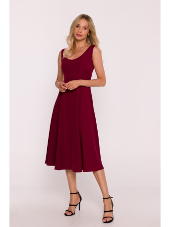 S424 Fit & flare dress - maroon