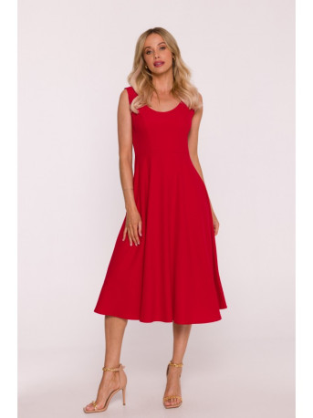 S424 Fit & flare dress - red
