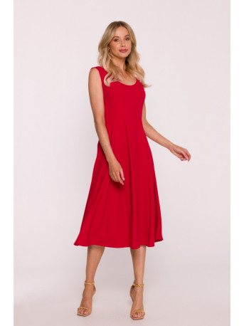 S424 Fit & flare dress - red