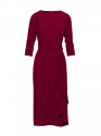S425 Dress with ruffle detail - maroon