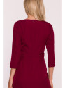 S425 Dress with ruffle detail - maroon