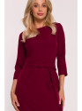 S425 Dress with ruffle detail - maroon