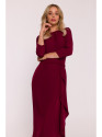 S425 Dress with ruffle detail - maroon