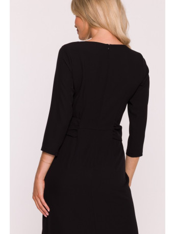 S425 Dress with ruffle detail - black