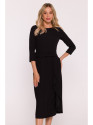 S425 Dress with ruffle detail - black
