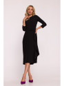 S425 Dress with ruffle detail - black