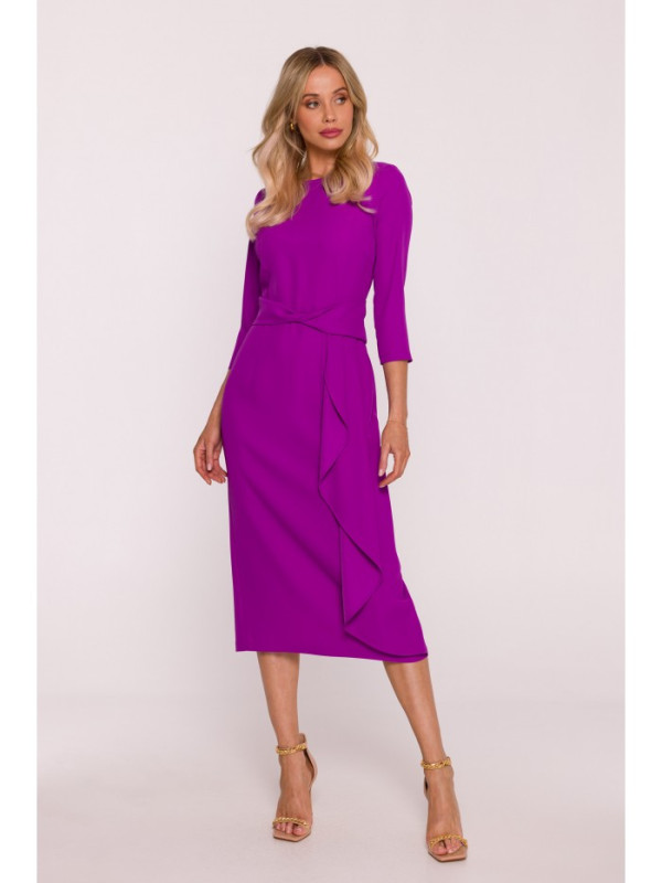 S425 Dress with ruffle detail - lavender
