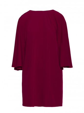 S426 Mini dress with batwing sleeves - maroon