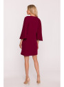 S426 Mini dress with batwing sleeves - maroon