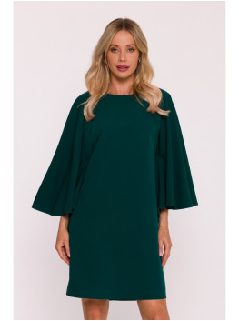 S426 Mini dress with batwing sleeves - green