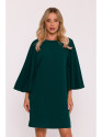 S426 Mini dress with batwing sleeves - green