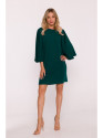S426 Mini dress with batwing sleeves - green