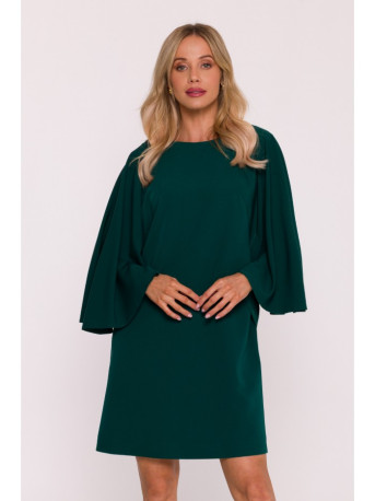 S426 Mini dress with batwing sleeves - green