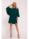 S426 Mini dress with batwing sleeves - green