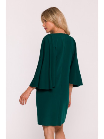 S426 Mini dress with batwing sleeves - green
