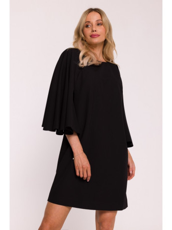 S426 Mini dress with batwing sleeves - black
