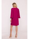 S426 Mini dress with batwing sleeves - plum
