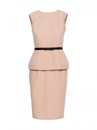 S427 Peplum dress - beige