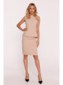 S427 Peplum dress - beige